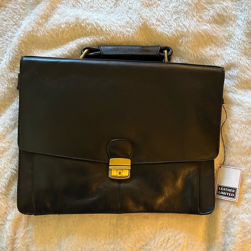 NWTs Men’s Leather Limited Black Briefcase